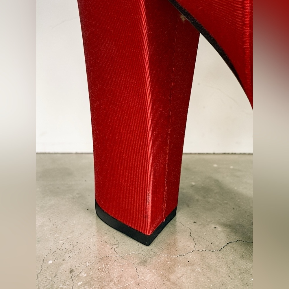 Gucci Red Heel Platform Runway Boots Ribbed Fabric Pull-on Size 36.5 US 6.5 - Picture 11 of 16